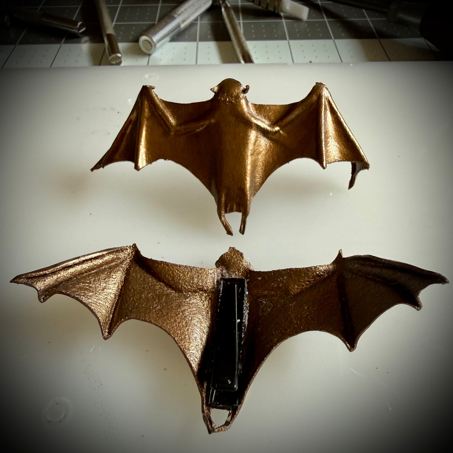 Leather Bat Hair Clip