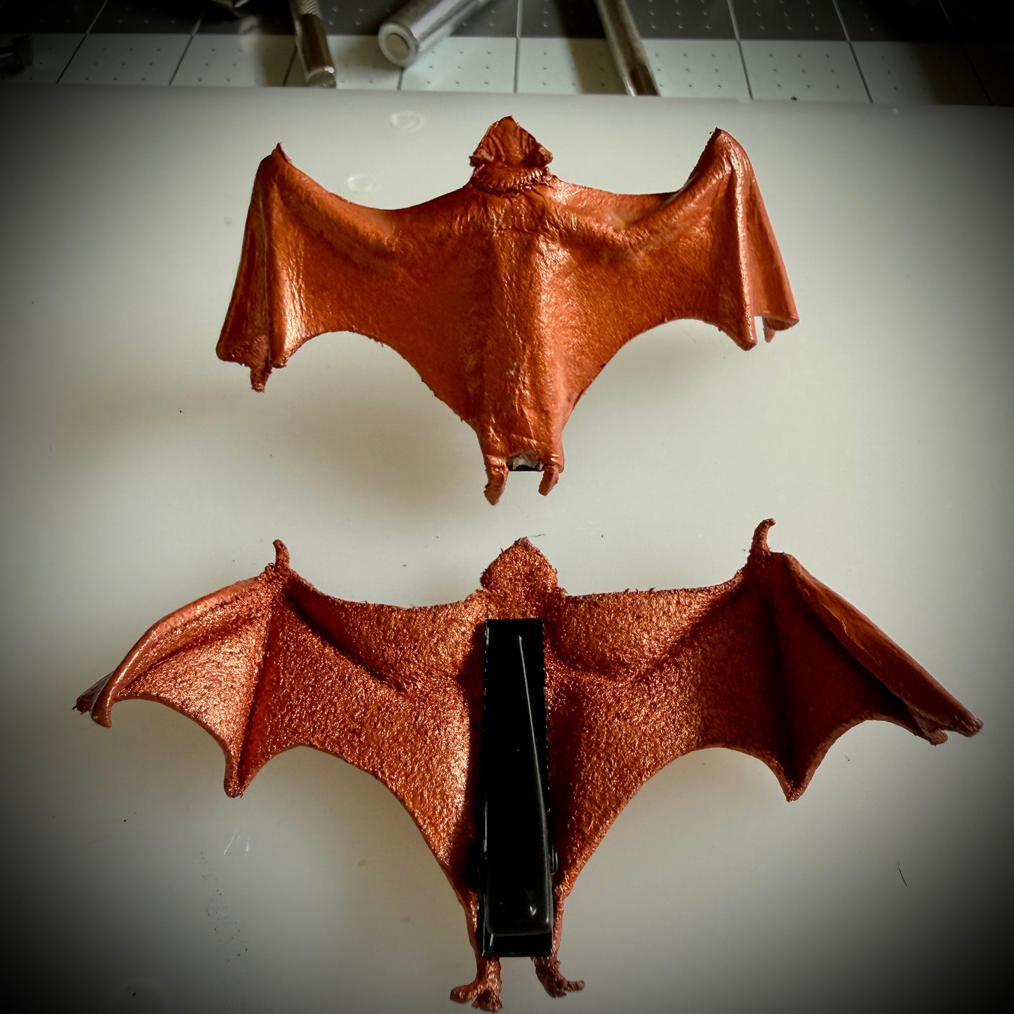 Leather Bat Hair Clip