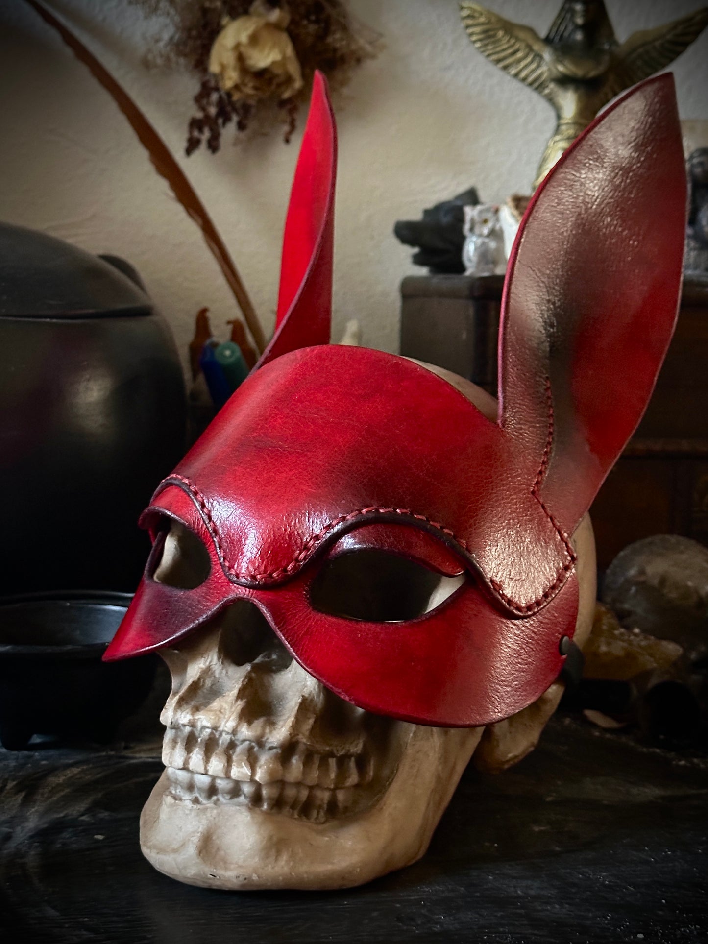 Leather Bunny Mask