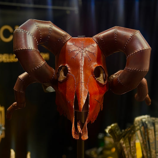 Leather Horn Heathen Skull Mask